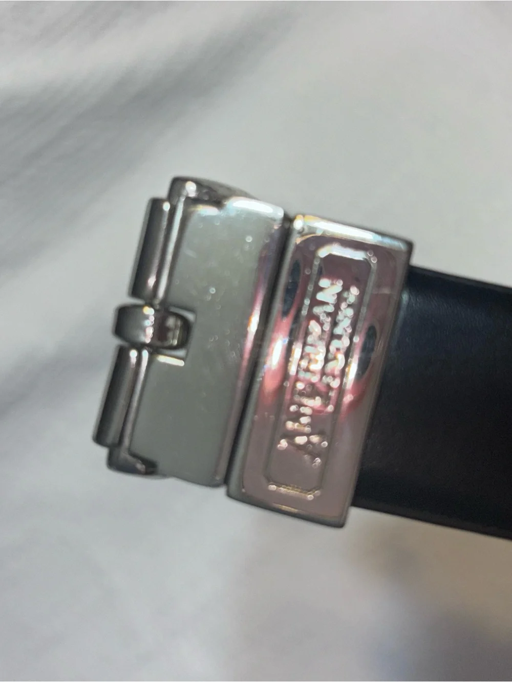 Men's Brown and Black Reversible Leather Belt with Silver Buckle